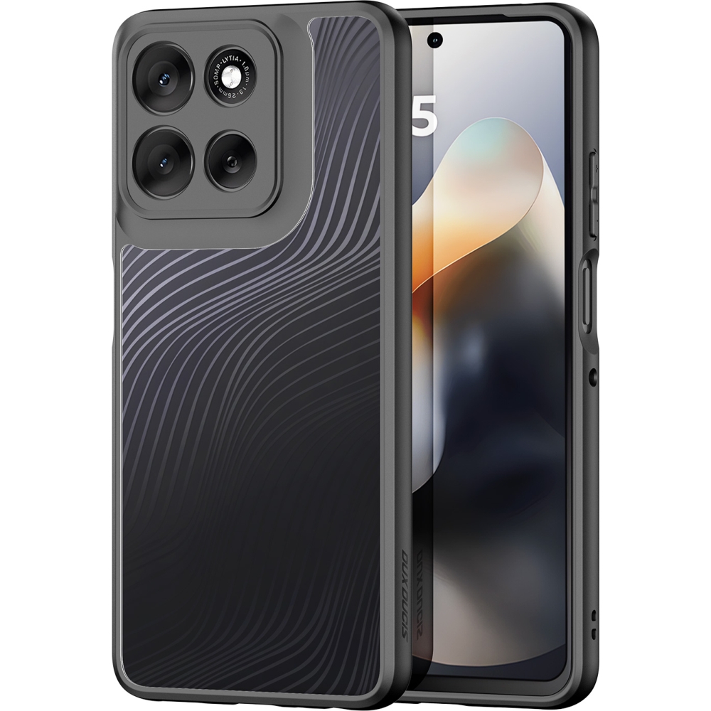 Etui ochronne Dux Ducis AIMO do Motorola Moto G56, czarno-przezroczyste.